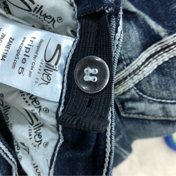 Girls Silver Jeans. 30/26. Has adjustable elastic band waist . - Picture 8 of 10